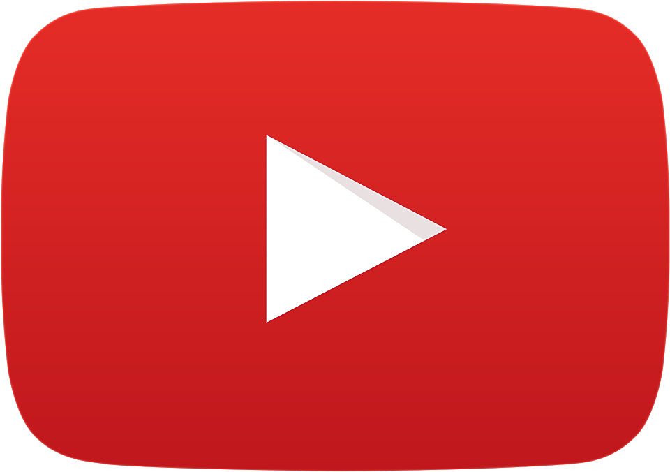 YouTube play button logo on a red background.