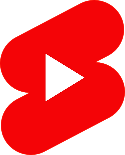 Red logo with a play button symbol.