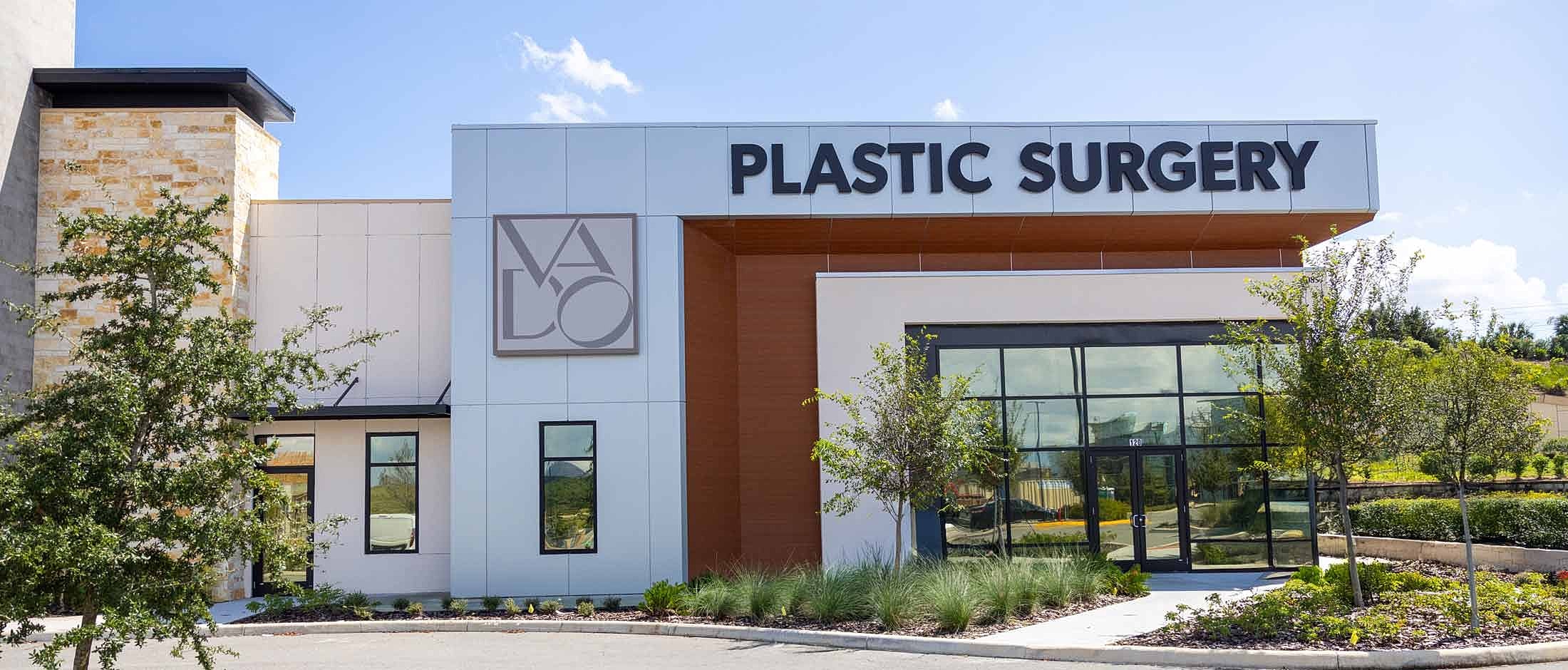 Plastic surgery clinic exterior with modern design.