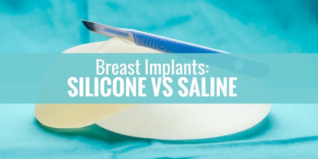 silicone and saline implants on a surgical table